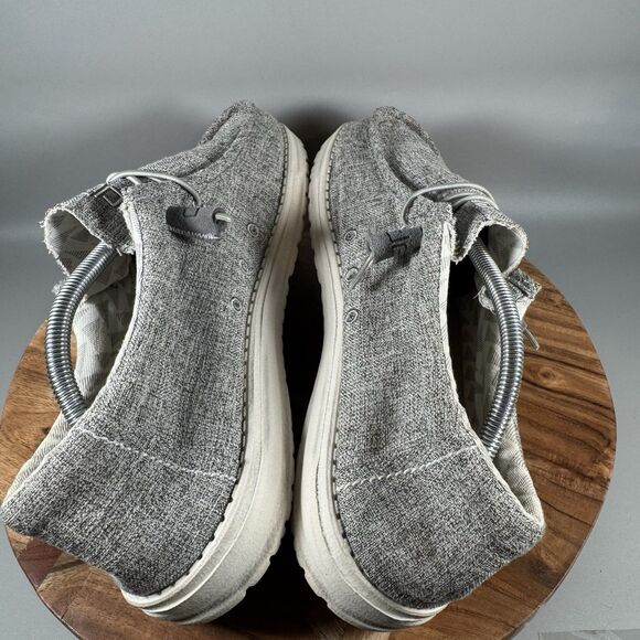 Hey Dude Wally Linen Men's 12 Iron Grey Slip On Shoes Lightweight Casual - Picture 5 of 8